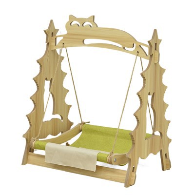 מיטת ערסל חתול מעץ